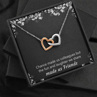 Load image into Gallery viewer, Retirement Gifts, Chance Made Us Colleagues, Happy Retirement Interlocking Heart Necklace For Women, Retirement Party Favor From Coworkers
