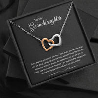 Load image into Gallery viewer, To My Granddaughter Gifts, Every Day That You Are Not With Me, Interlocking Heart Necklace For Women, Birthday Present Idea From Grandma Grandpa
