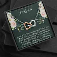 Load image into Gallery viewer, To My Wife, Meeting You Was Fate, Interlocking Heart Necklace For Women, Anniversary Birthday Gifts From Husband
