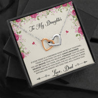 Load image into Gallery viewer, To My Daughter Gifts, You Are Braver Than You Believe, Interlocking Heart Necklace For Women, Birthday Present Idea From Dad
