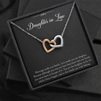 Load image into Gallery viewer, To My Daughter-in-law Gifts, Marriage Made You Family, Interlocking Heart Necklace For Women, Birthday Present Idea From Mother-in-law
