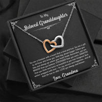 Load image into Gallery viewer, To My Granddaughter Gifts, You Are A Gift, Interlocking Heart Necklace For Women, Birthday Present Idea From Grandma

