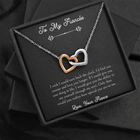 Load image into Gallery viewer, To My Fiancée, I Wish I Could Turn Back The Clock, Interlocking Heart Necklace For Women, Anniversary Birthday Valentines Day Gifts From Fiancé
