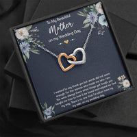Load image into Gallery viewer, To My Mom of the Bride Gifts, I Wanted To Say Thank You, Interlocking Heart Necklace For Women, Wedding Day Thank You Ideas From Bride
