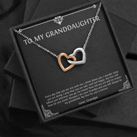 Load image into Gallery viewer, To My Granddaughter Gifts, I Think About You, Interlocking Heart Necklace For Women, Birthday Present Idea From Grandpa
