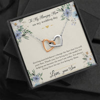 Load image into Gallery viewer, Mom Of The Groom Gifts, I&#39;m Still Your Son, Interlocking Heart Necklace For Women, Wedding Day Thank You Ideas From Groom

