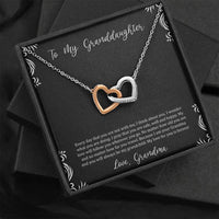 Load image into Gallery viewer, To My Granddaughter Gifts, I Think About You, Interlocking Heart Necklace For Women, Birthday Present Idea From Grandma
