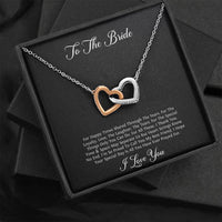 Load image into Gallery viewer, To My Bride Gifts, I Thank You, Interlocking Heart Necklace For Women, Wedding Day Thank You Ideas From Best Friend
