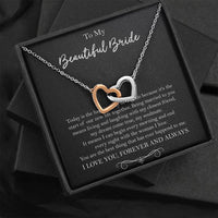 Load image into Gallery viewer, To My Bride Gifts, Happiest Day Of My Life, Interlocking Heart Necklace For Women, Wedding Day Thank You Ideas From Groom
