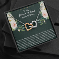 Load image into Gallery viewer, To My Sister-in-law Gifts, I Hope Your Birthday Brings You Happiness, Interlocking Heart Necklace For Women, Birthday Present Idea From Sister
