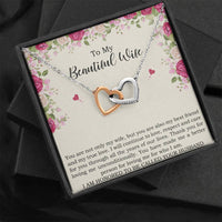 Load image into Gallery viewer, To My Wife, To My Beautiful Wife, Interlocking Heart Necklace For Women, Anniversary Birthday Gifts From Husband
