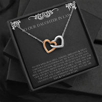 Load image into Gallery viewer, To My Daughter in Law Gifts, Thank You For The Love, Interlocking Heart Necklace For Women, Birthday Present Idea From Mother-in-law

