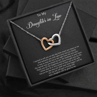 Load image into Gallery viewer, To My Daughter-in-law Gifts, Thank You For The Happiness, Interlocking Heart Necklace For Women, Birthday Present Idea From Mother-in-law
