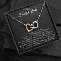 Load image into Gallery viewer, To My Bride Gifts, You Are The One For Me, Interlocking Heart Necklace For Women, Wedding Day Thank You Ideas From Groom
