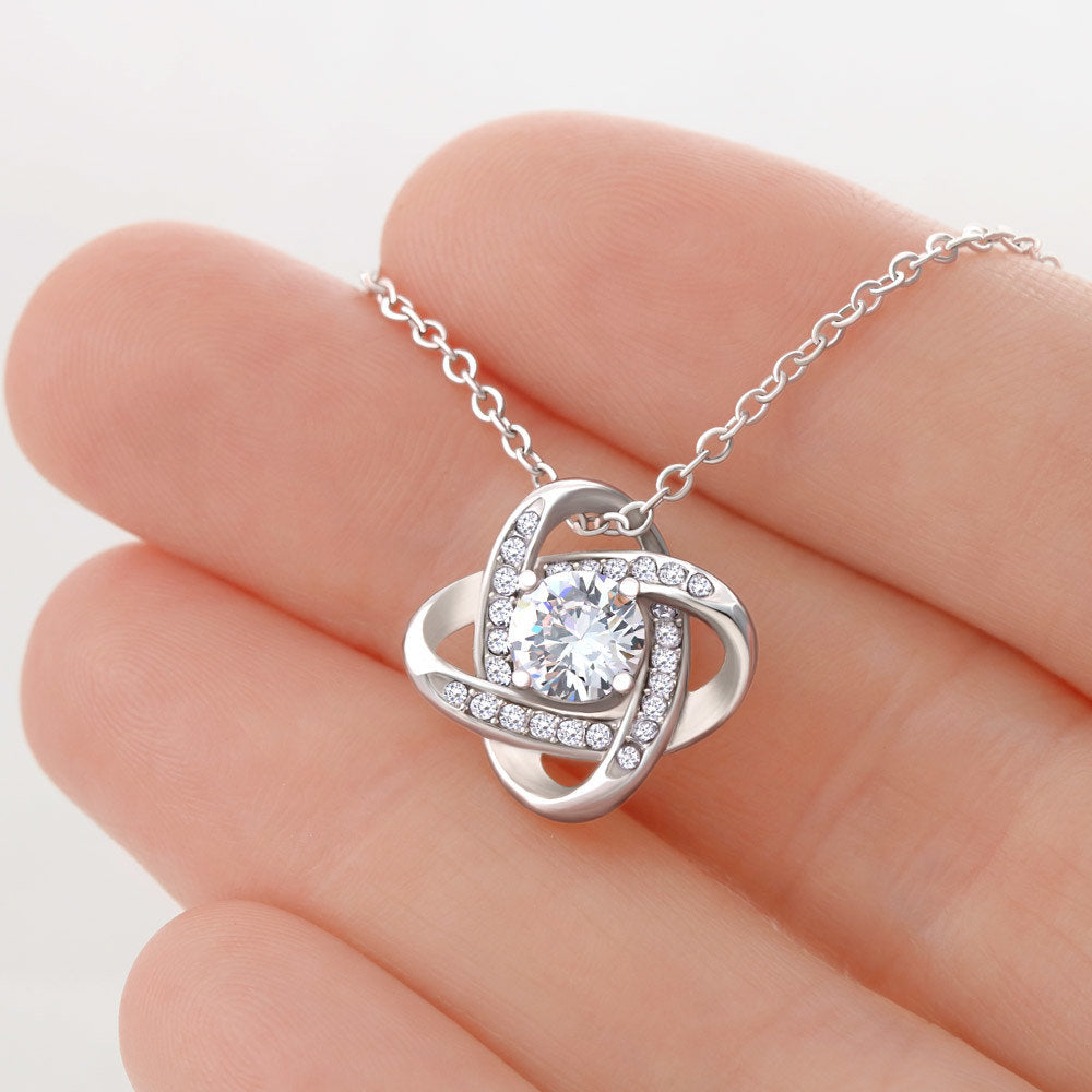 To My Granddaughter Gifts, You Are A Treasure With A Heart, Love Knot Necklace For Women, Birthday Present Idea From Grandma