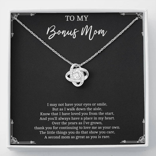 To My Bonus Mom Gifts, I May Not Have Your Eyes, Love Knot Necklace For Women, Wedding Day Thank You Ideas From Bride
