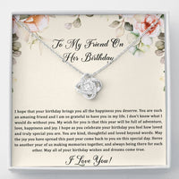 Load image into Gallery viewer, Birthday Gifts For Women, May Your Wishes Come True, Love Knot Necklace, Happy Birthday Message Card Jewelry For Friend
