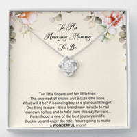 Load image into Gallery viewer, Gift for Expecting Mom, Brand New Miracle, Mom to Be Love Knot Necklace For Women, Pregnancy Gift For New Mother
