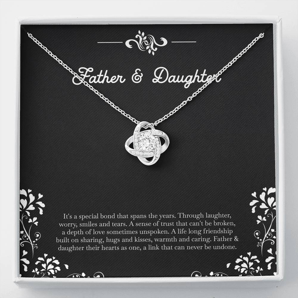 To My Daughter Gifts, Father and Daughter Bond, Love Knot Necklace For Women, Birthday Present Idea From Dad
