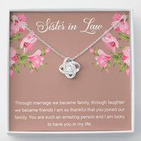 Load image into Gallery viewer, To My Sister-in-law Gifts, Through Marriage, Love Knot Necklace For Women, Birthday Present Idea From Sister
