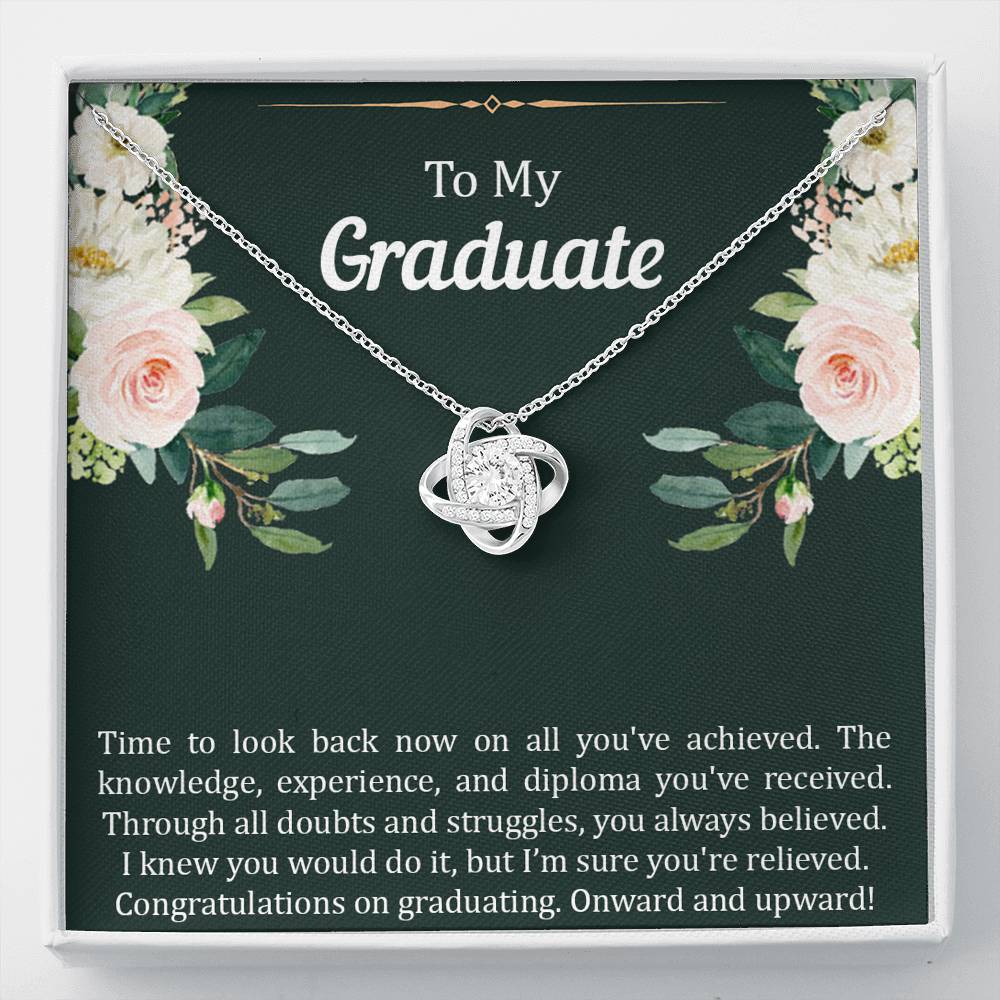 Graduation Gifts, Onward and Upward, Love Knot Necklace For Women, College Preschool High School Graduation Present