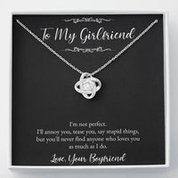 Load image into Gallery viewer, To My Girlfriend, I Am Not Perfect, Love Knot Necklace For Women, Anniversary Birthday Valentines Day Gifts From Boyfriend
