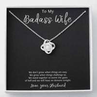 Load image into Gallery viewer, To My Badass Wife, We Stand Together, Love Knot Necklace For Women, Anniversary Birthday Valentines Day Gifts From Husband
