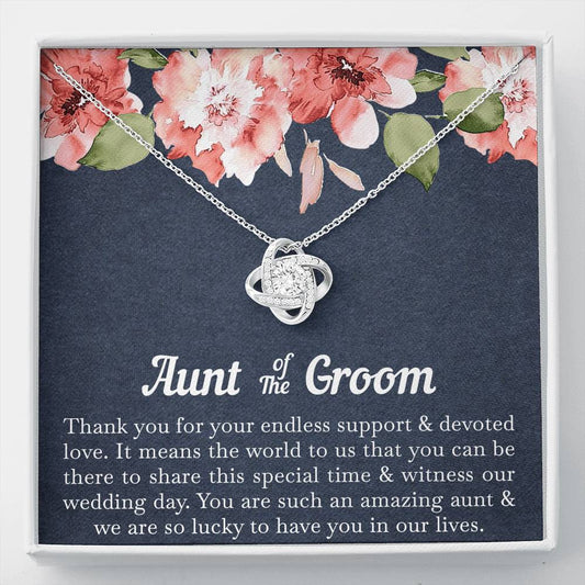 Aunt of the Groom Gifts, You Are Amazing, Love Knot Necklace For Women, Wedding Day Thank You Ideas From Groom
