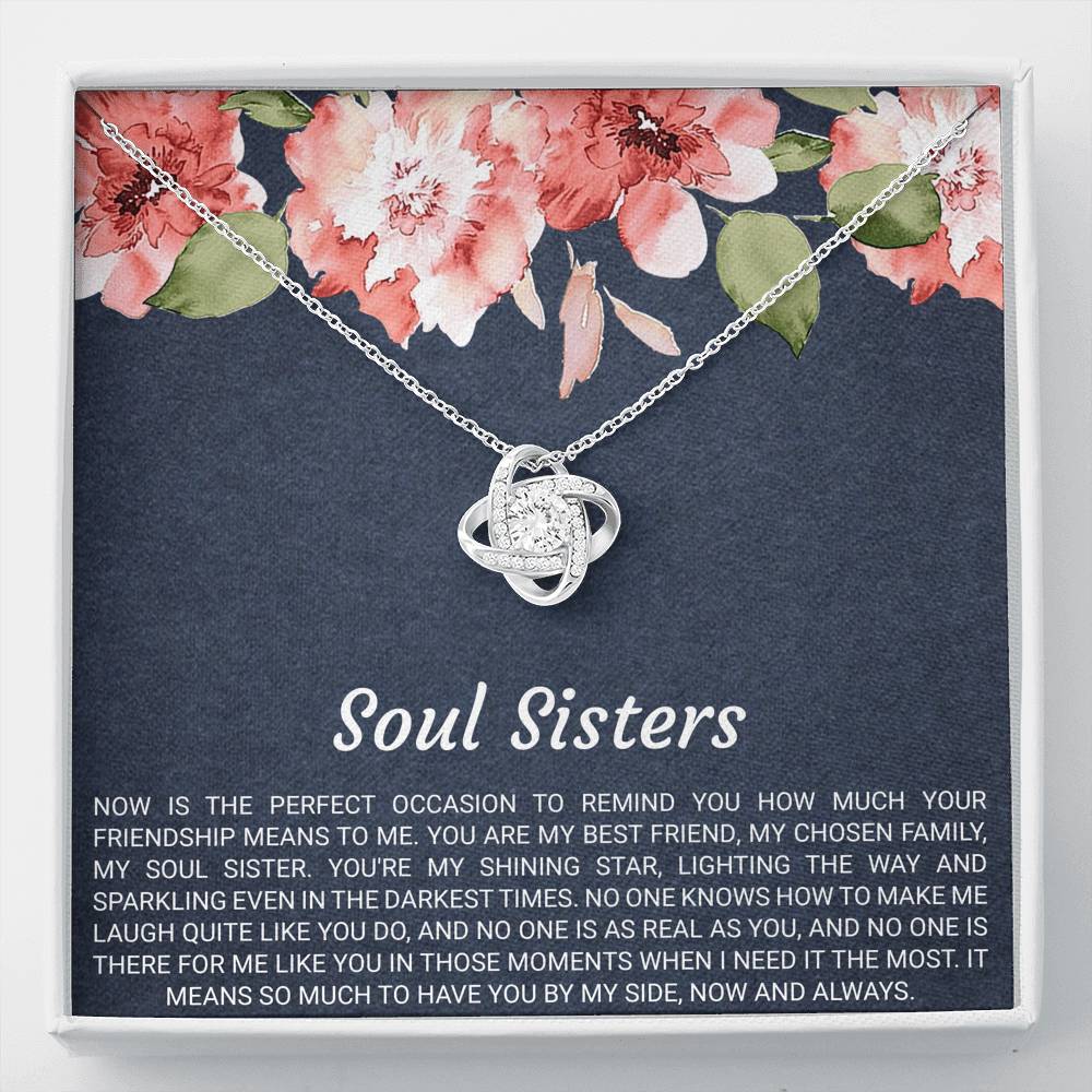 To My Best Friend Gifts, Soul Sisters, Love Knot Necklace For Women, Birthday Present Idea From Bestie