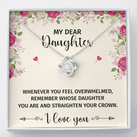 Load image into Gallery viewer, To My Daughter Gifts, Whenever You Feel Overwhelmed, Love Knot Necklace For Women, Birthday Present Ideas From Mom Dad

