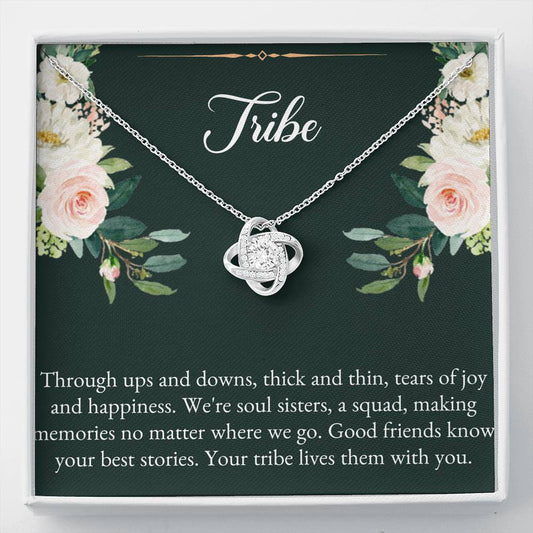To My Best Friend Gifts, Tribe, Love Knot Necklace For Women, Birthday Present Idea From Bestie