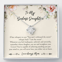 Load image into Gallery viewer, To My Badass Daughter Gifts, When It&#39;s Too Hard To Look Back, Love Knot Necklace For Women, Birthday Present Idea From Mom
