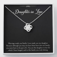 Load image into Gallery viewer, To My Daughter-in-law Gifts, Marriage Made You Family, Love Knot Necklace For Women, Birthday Present Idea From Mother-in-law
