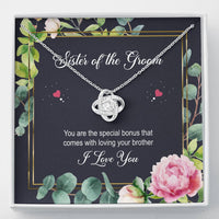 Load image into Gallery viewer, Sister of the Groom Gifts, You Are The Special Bonus, Love Knot Necklace For Women, Wedding Day Thank You Ideas From Bride
