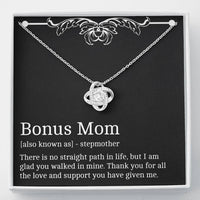 Load image into Gallery viewer, To My Bonus Mom Gifts, Thank You For All The Love, Love Knot Necklace For Women, Birthday Mothers Day Present From Bonus Daughter
