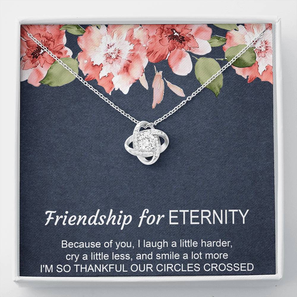 To My Best Friend Gifts, Friendship For Eternity, Love Knot Necklace For Women, Birthday Present Idea From Bestie