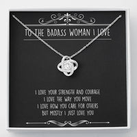 Load image into Gallery viewer, To My Badass Wife, I Just Love You, Love Knot Necklace For Women, Anniversary Birthday Valentines Day Gifts From Husband
