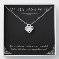 Load image into Gallery viewer, To My Badass Wife, Just A Reminder, Love Knot Necklace For Women, Anniversary Birthday Valentines Day Gifts From Husband

