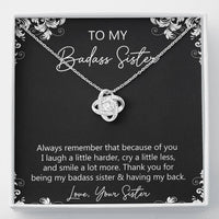 Load image into Gallery viewer, To My Badass Sister Gifts, Always Remember, Love Knot Necklace For Women, Birthday Present Idea From Sister
