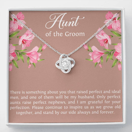 Aunt of the Groom Gifts, Grateful for Your Protection, Love Knot Necklace For Women, Wedding Day Thank You Ideas From Bride