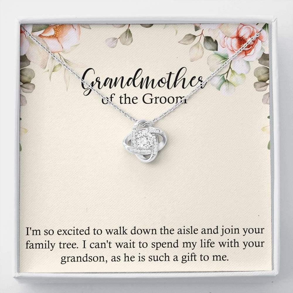 Grandmother of the Groom Gifts, Spend Life With Your Grandson, Love Knot Necklace For Women, Wedding Day Thank You Ideas From Bride
