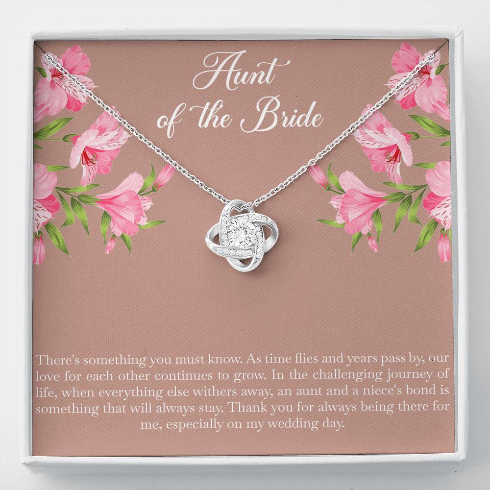 Aunt of the Bride Gifts, Our Love For Each Other Grows, Love Knot Necklace For Women, Wedding Day Thank You Ideas From Bride