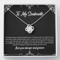Load image into Gallery viewer, To My Soulmate, The Day I Met You, Love Knot Necklace For Girlfriend, Anniversary Birthday Valentines Day Gifts From Boyfriend
