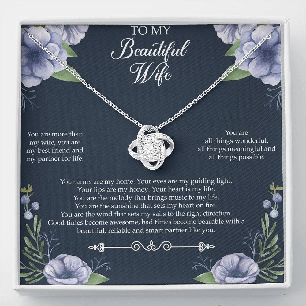 To My Wife, You Are More Than My Wife, Love Knot Necklace For Women, Anniversary Birthday Gifts From Husband