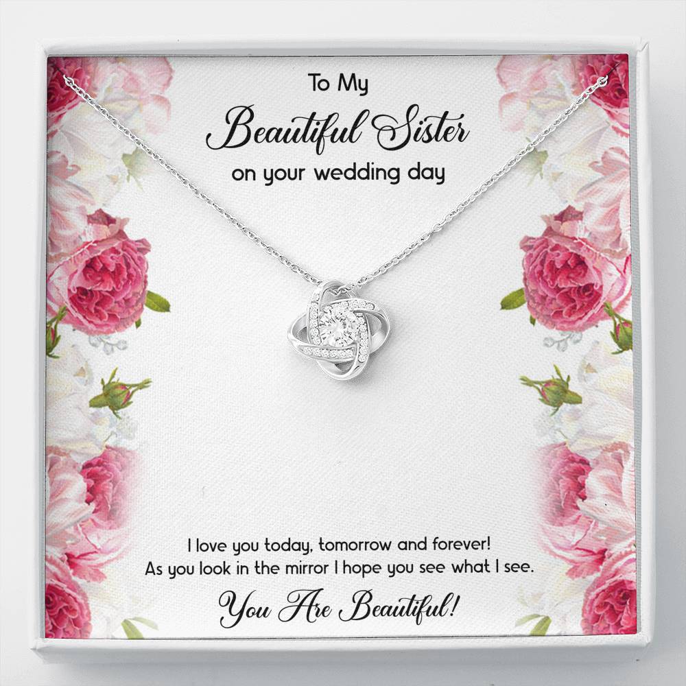 Bride Gifts, You Are Beautiful, Love Knot Necklace For Women, Wedding Day Thank You Ideas From Sister