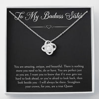 Load image into Gallery viewer, To My Badass Sister Gifts, You Are Amazing, Love Knot Necklace For Women, Birthday Present Ideas From Sister Brother

