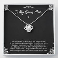 Load image into Gallery viewer, To My Bonus Mom Gifts, Thank You For Loving Me, Love Knot Necklace For Women, Birthday Mothers Day Present From Bonus Daughter
