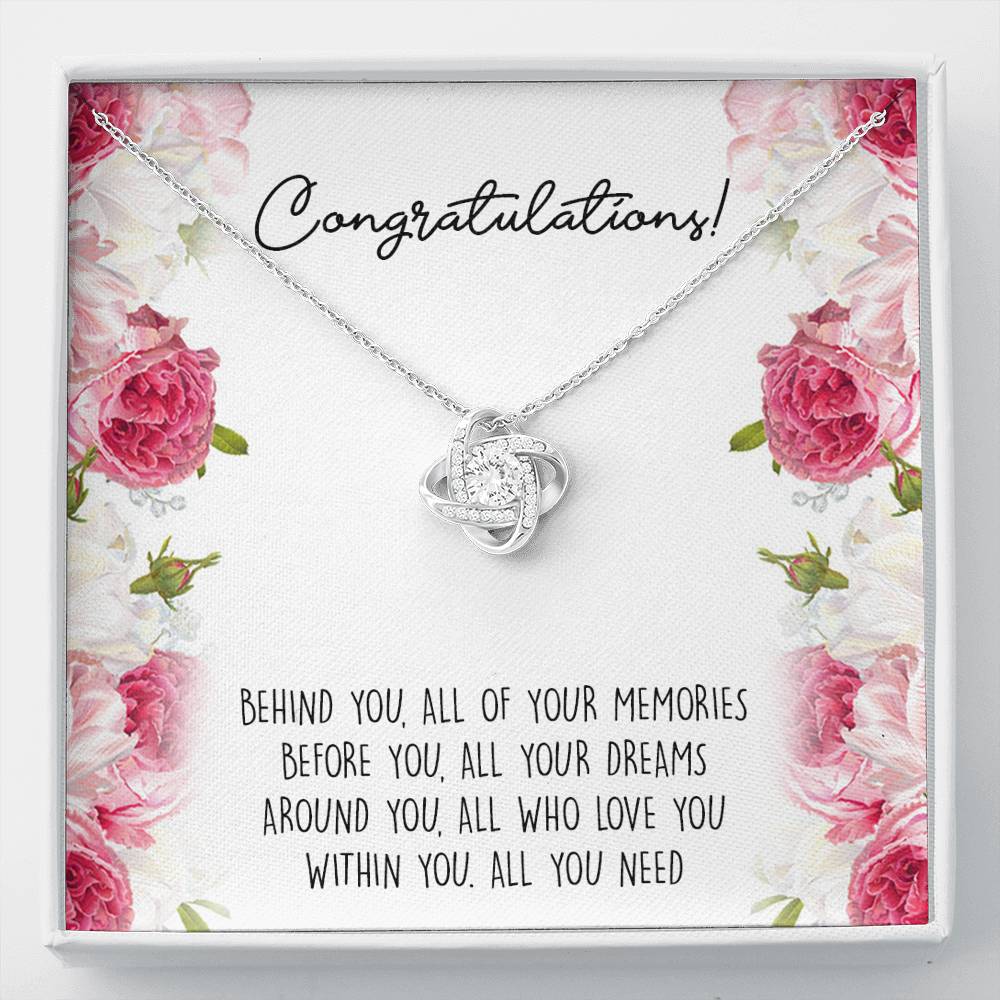 Graduation Gifts, Within You, Love Knot Necklace For Women, College Preschool High School Graduation Present