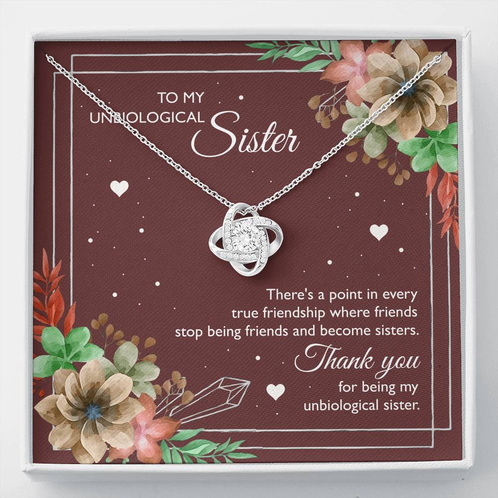 To My Unbiological Sister Gifts, Sister-In-Law Love Knot Necklace, Sister-in-law Gifts Wedding