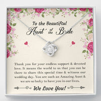 Load image into Gallery viewer, Aunt of the Bride Gifts, Thank You For Your Support, Love Knot Necklace For Women, Wedding Day Thank You Ideas From Bride
